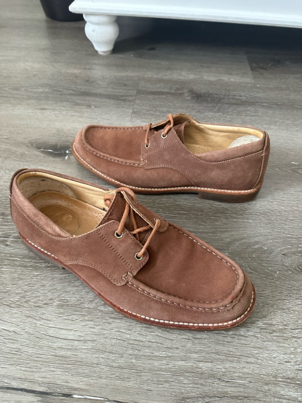 UGG Men's Brown Suede Moc Toe Boat Shoes - Picture 2 of 10